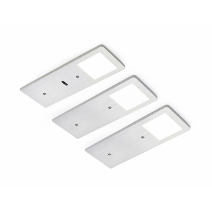 AstraLED SE 3000K, alufarbig, Set-3, warmweiß