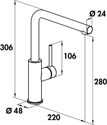 Naber 5025015, SERVIZIO Namor® 3, Edelstahl, ohne Laminarstrahlregler, Niederdruck