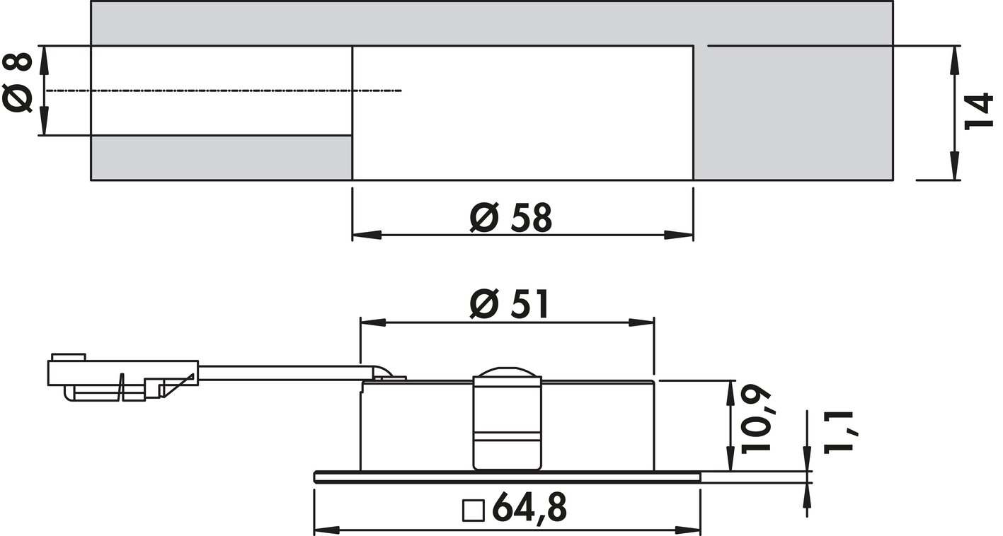 Anelli Farbwechsel LED 3, Einzelleuchte ohne Schalter, edelstahlfarbig