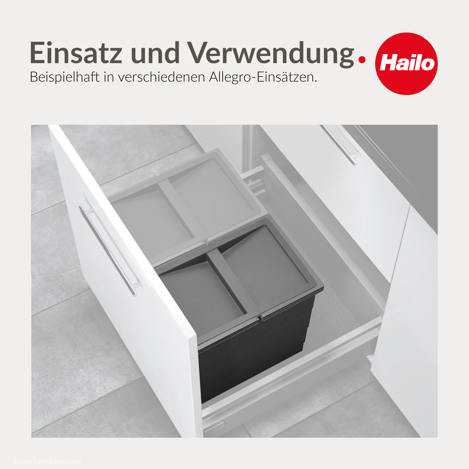 HAILO 1136309, inner bin 14 litres dark grey