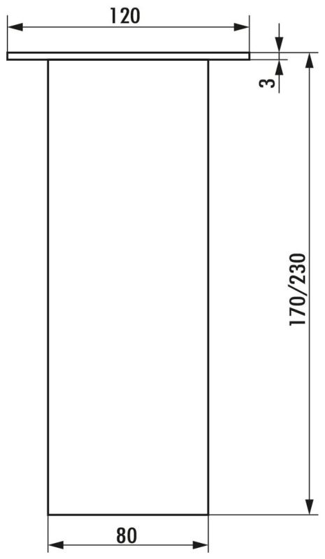 Naber 3023063, Rhodos 1, schwarz matt, H 230 mm