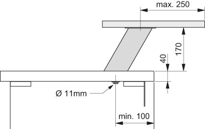 Naber, 3023040, Rhodos 3, edelstahlfarbig, H 170 mm, Erkelenz