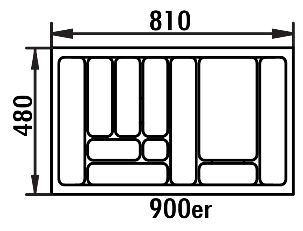 Naber, 8034261, Besteckeinsatz 5, für 900er Schrank, B 810, T 480 mm, Erkelenz