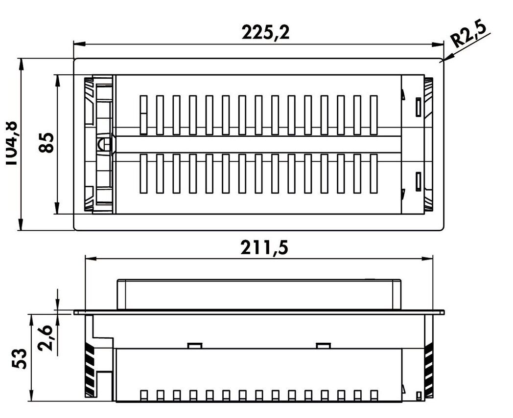 Evoline® BackFlip USB C, mit Schukosteckdosen, flächenbündig H 2,6 mm, Edelstahl