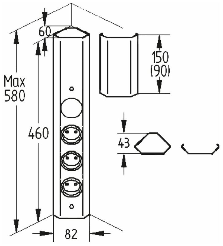 Thebo STS 3081, Energie-Ecksäule STS Edelstahl