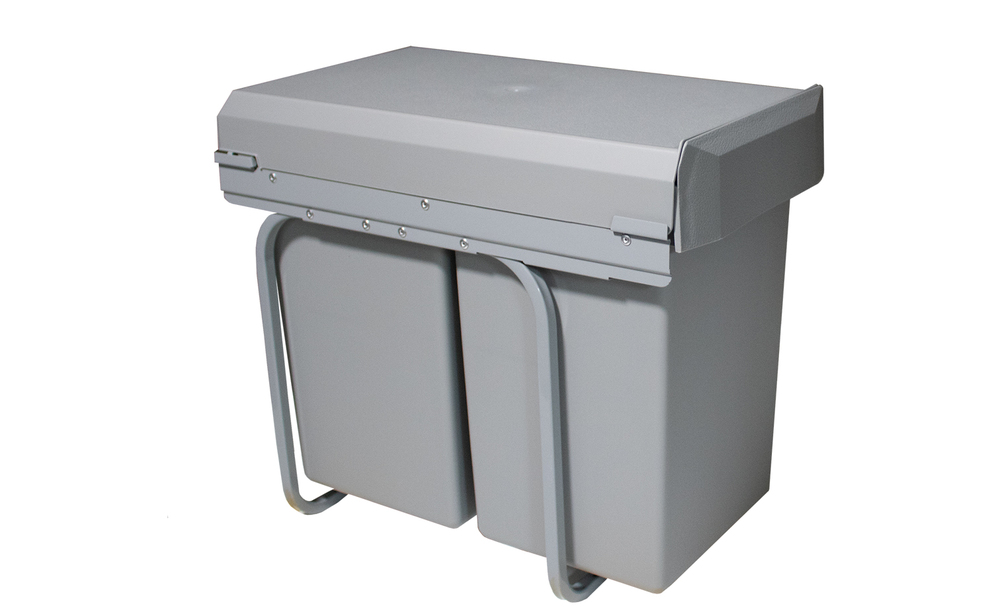 MABO Einbau-Abfallsammler 2-fach US 30 2x15 L grau Vollauszug