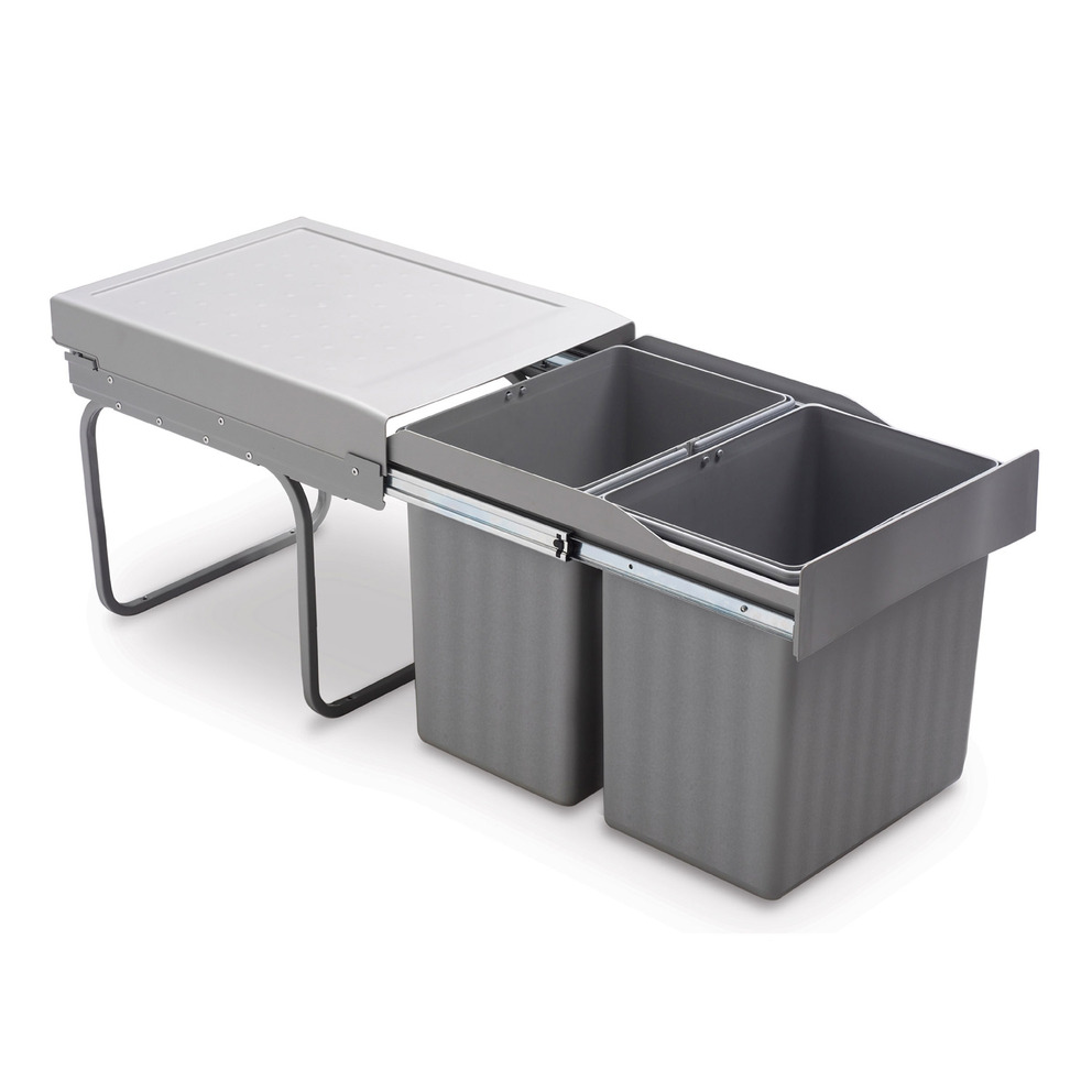 Abfallsammler Drehtür US40 2x 16 Liter grau