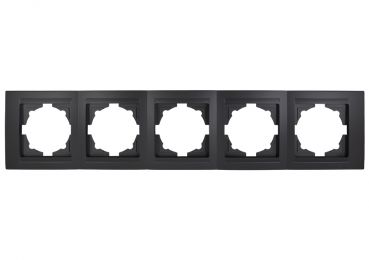Gunsan Moderna, 01293400000146, 5-fach Rahmen,Steckdose, Schalter, Dimmer, schwarz, Erkelenz