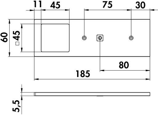 Naber 7062351, Forato LED 3000K alufarbig, Einzelleuchte mit Schalter u. Dimmer, warmweiß