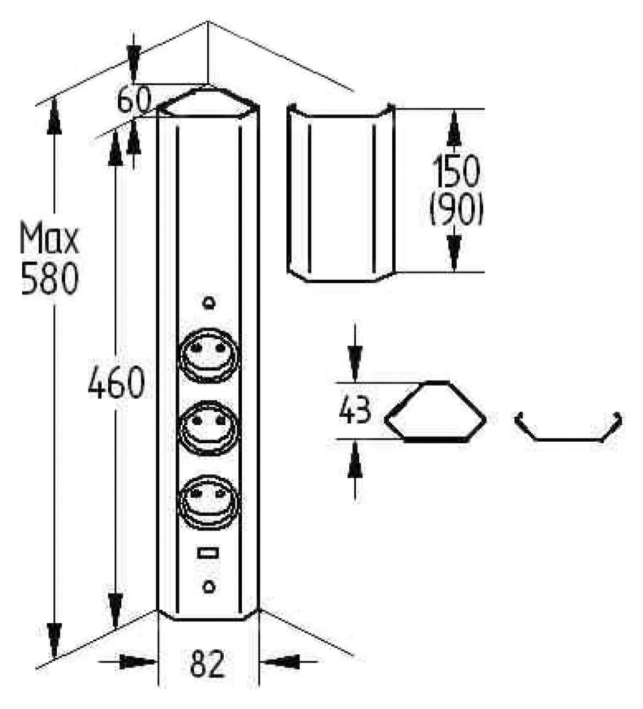 Naber, 7053094, Mira Eck small USB, Edelstahl, Erkelenz