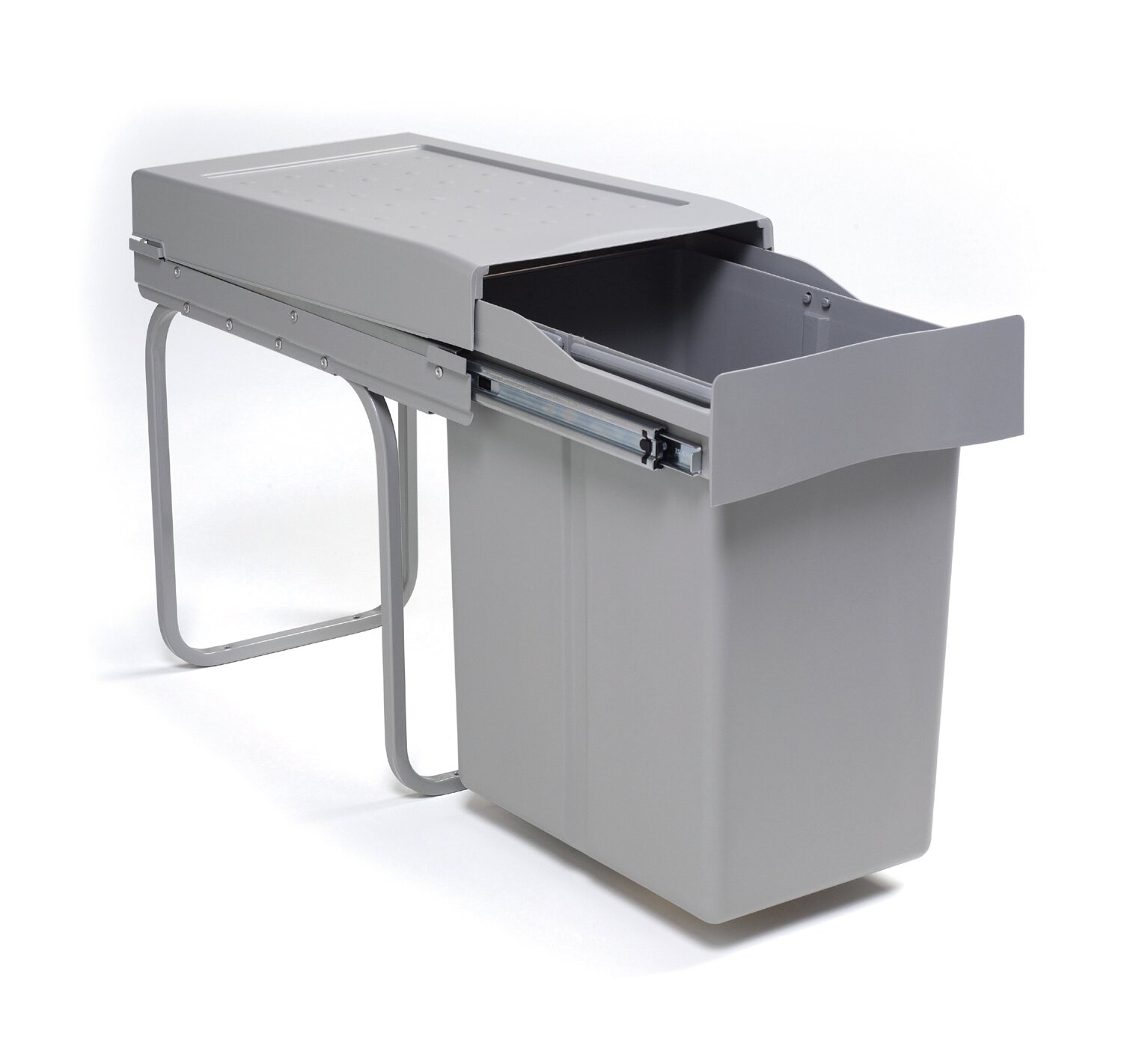 WESCO® Einbauabfallsammler 30DT mit Ablageschale, alu grau