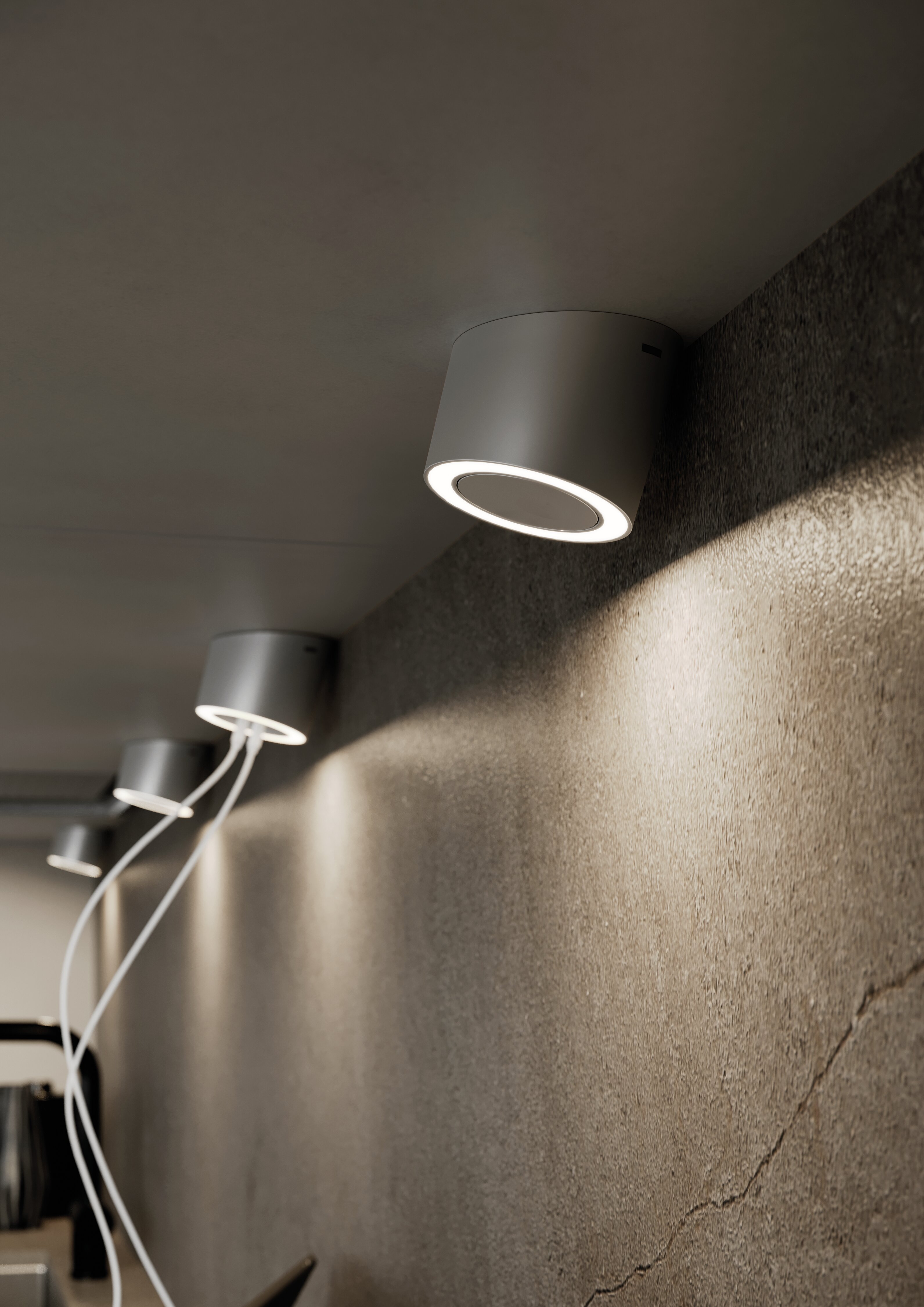 Unika 4 Farbwechsel LED, Einzelleuchte mit 2-fach USB A, schwarz matt