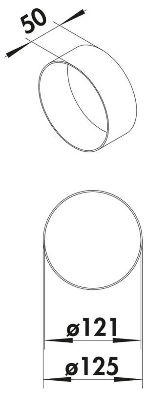 Naber 4021127, T-VBS 125 Rohrverbinder round, weiß