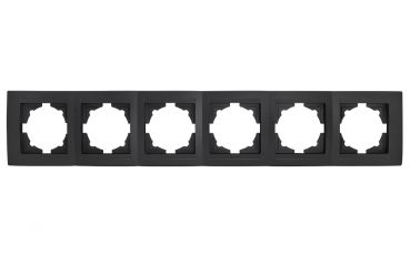 Gunsan Moderna 6-fach Rahmen für 6 Steckdose,01293400000147,Schalter, Dimmer, schwarz, Erkelenz