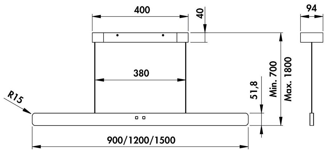 Naber 7065090, Verste kleurwisseling LED, L 900 mm, 32 W