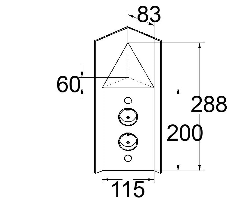 Thebo ST 3007-2C, Energie-Ecksäule 2 Steckdosen, Edelstahl