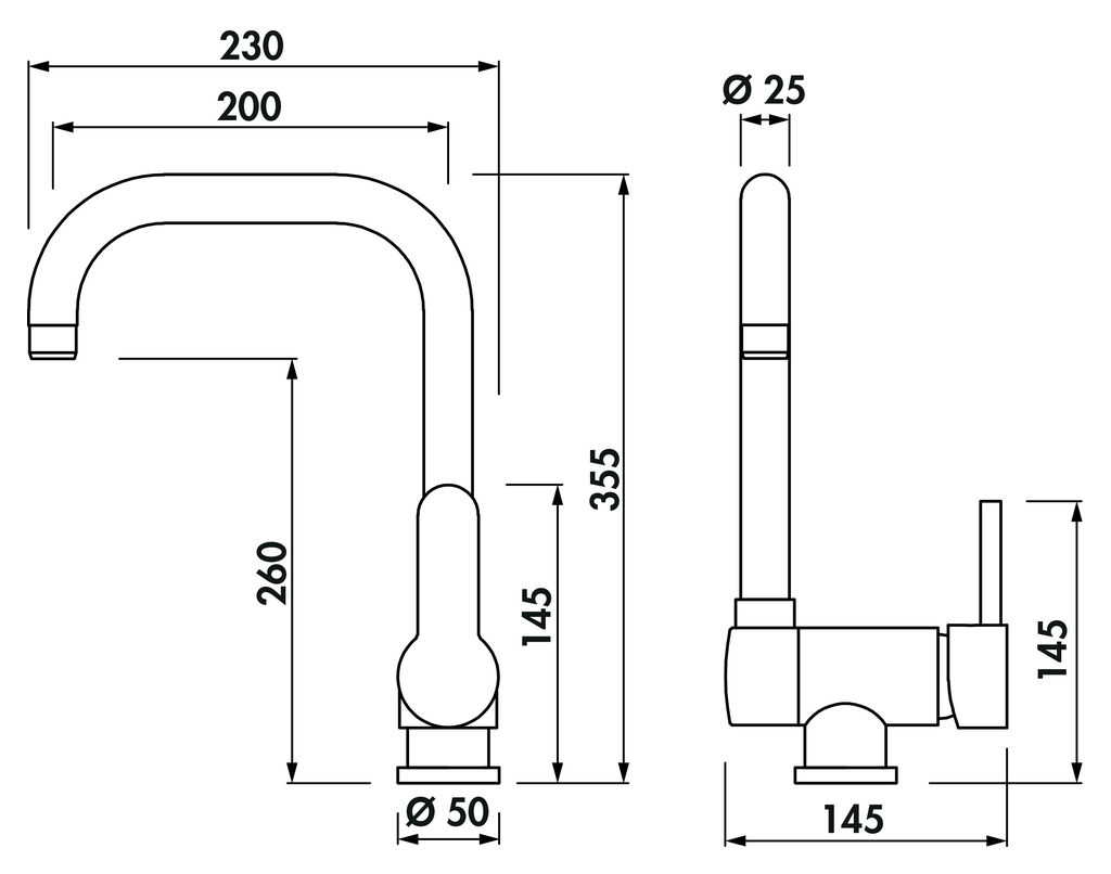 Naber 5011076, Drizza Fensterarmatur, Einhebelmischer, chrom, Hochdruck, Erkelenz
