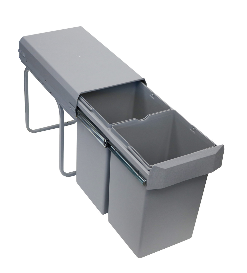 MABO Einbau-Abfallsammler 2-fach US 30 2x15 L grau Vollauszug