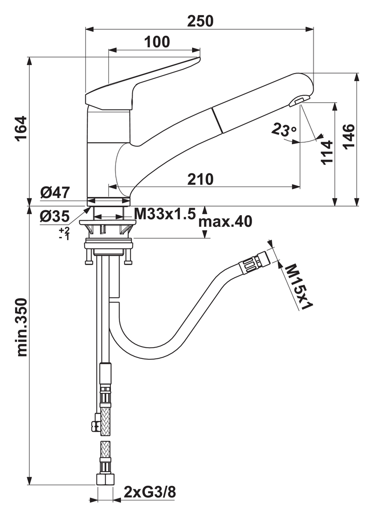 Naber 5024162, Ceraflex 2, Einhebelmischer, Chrom, Hochdruck, Erkelenz