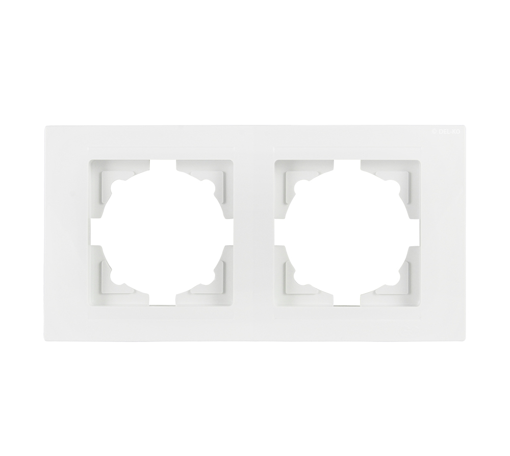 Gunsan 01291100000141, Moderna 2-fach Rahmen für 2 Steckdosen Schalter Dimmer Weiss