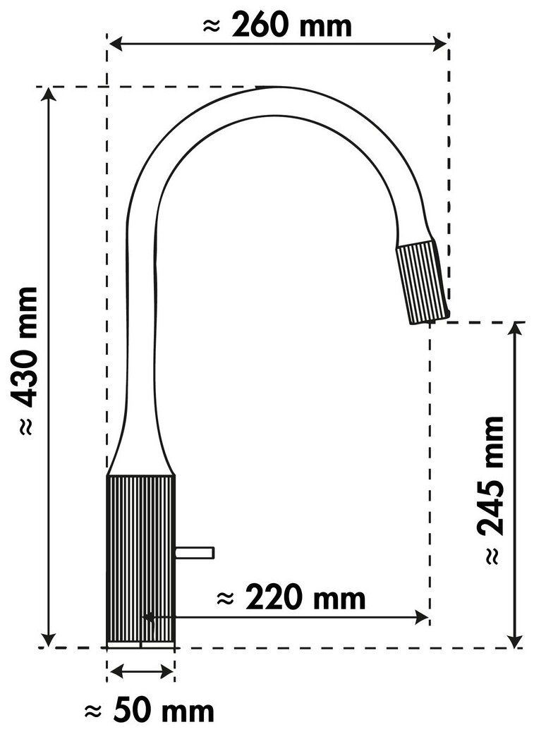Naber 5021343, Grace waterleiding, koper-zwart mat, hoge druk