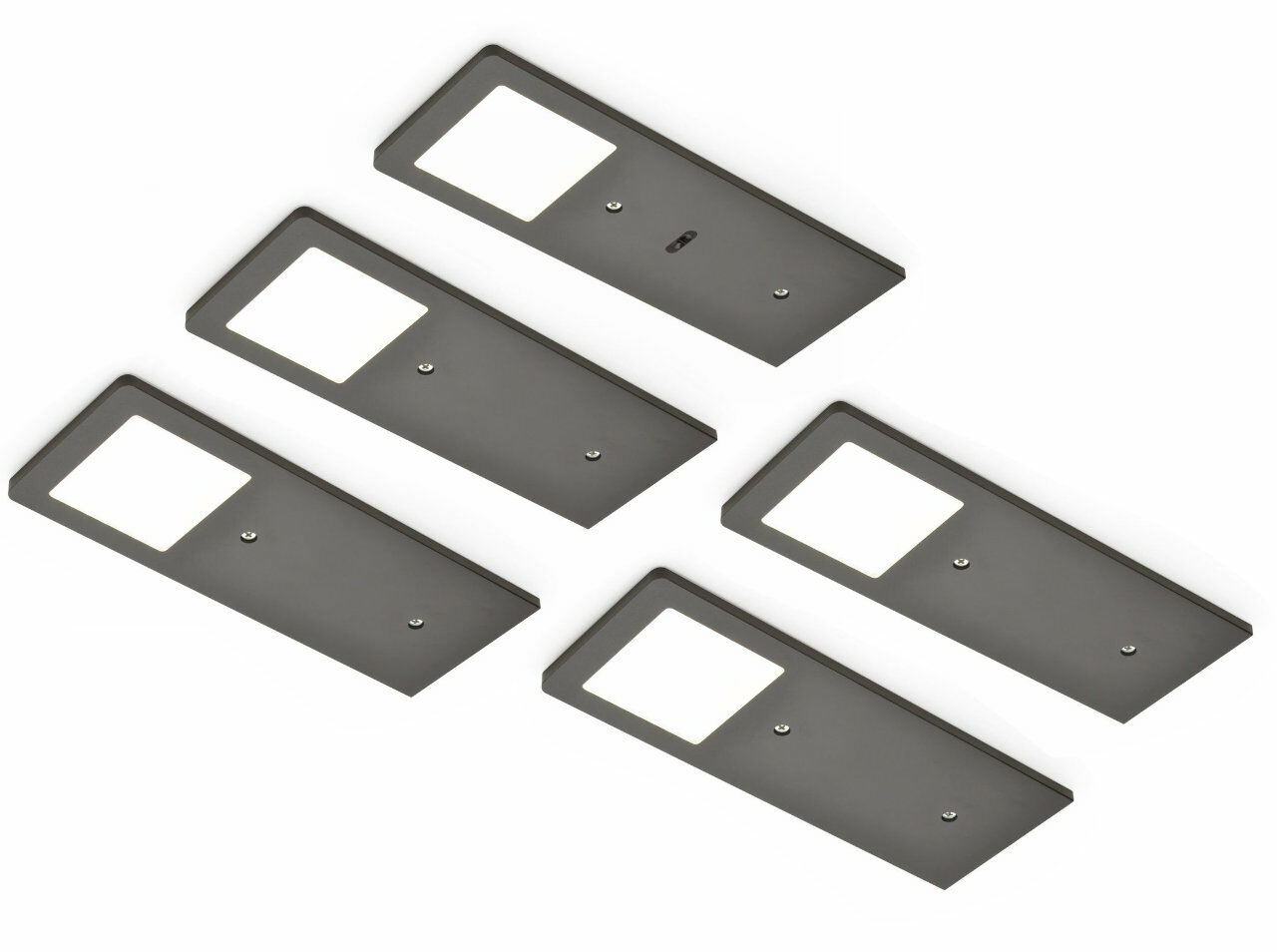 AstraLED SE schwarz matt, Set-5, 3000 K warmweiß