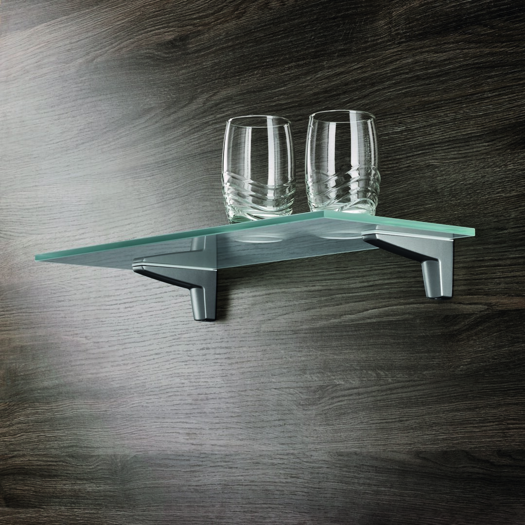 Naber 3021090, Tablarträger Moon, edelstahlfarbig