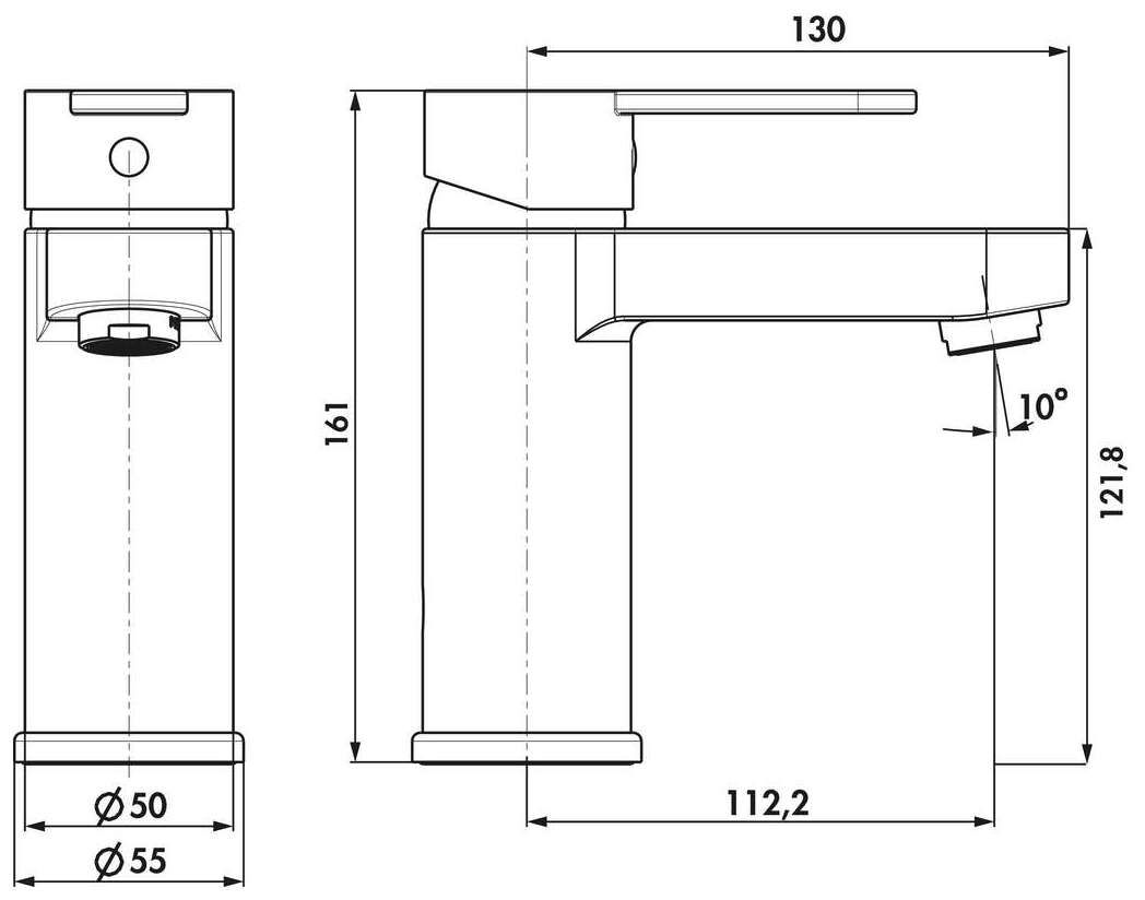Naber 5011095, LINEA Kardon 2 Bad, schwarz matt, Hochdruck