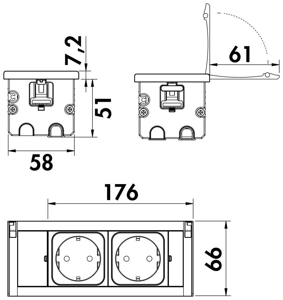 Naber 7053270, VersaLid, Deckel Aluminium eloxiert