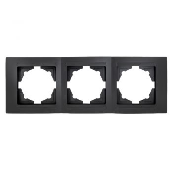 Gunsan,Moderna,3-fach Rahmen, für 3 Steckdose,Schalter,Dimmer,schwarz,01293400000143,Erkelenz