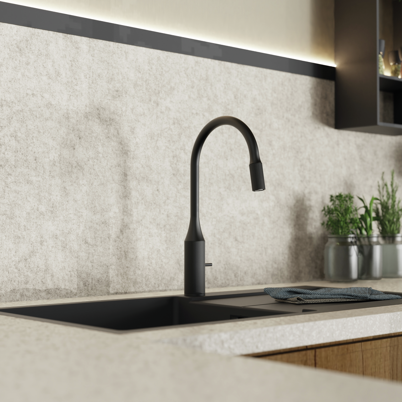 Naber 5021340, Wasserwerk Grace, schwarz matt, Hochdruck