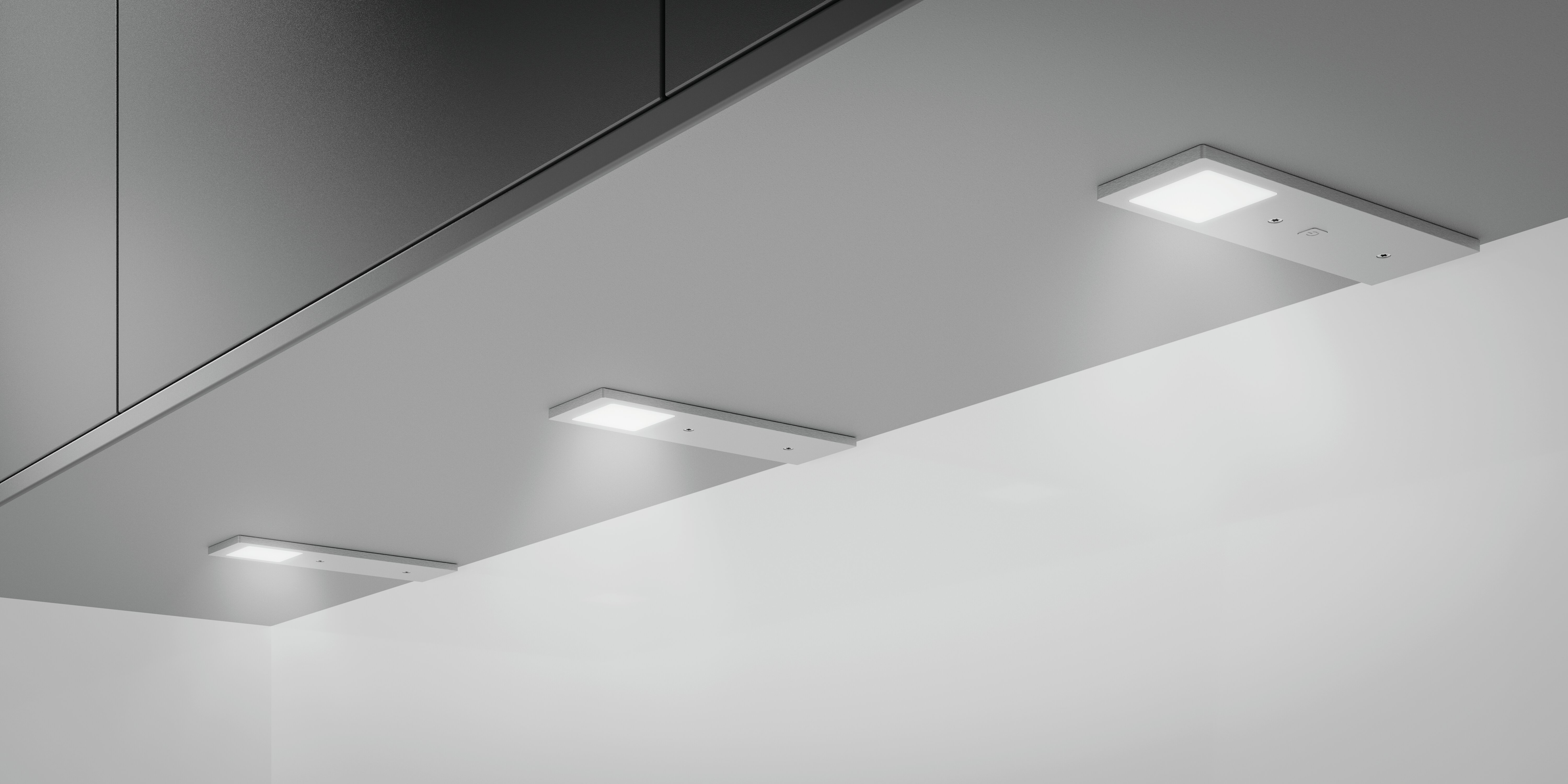 Naber 7062351, Forato LED 3000K alufarbig, Einzelleuchte mit Schalter u. Dimmer, warmweiß