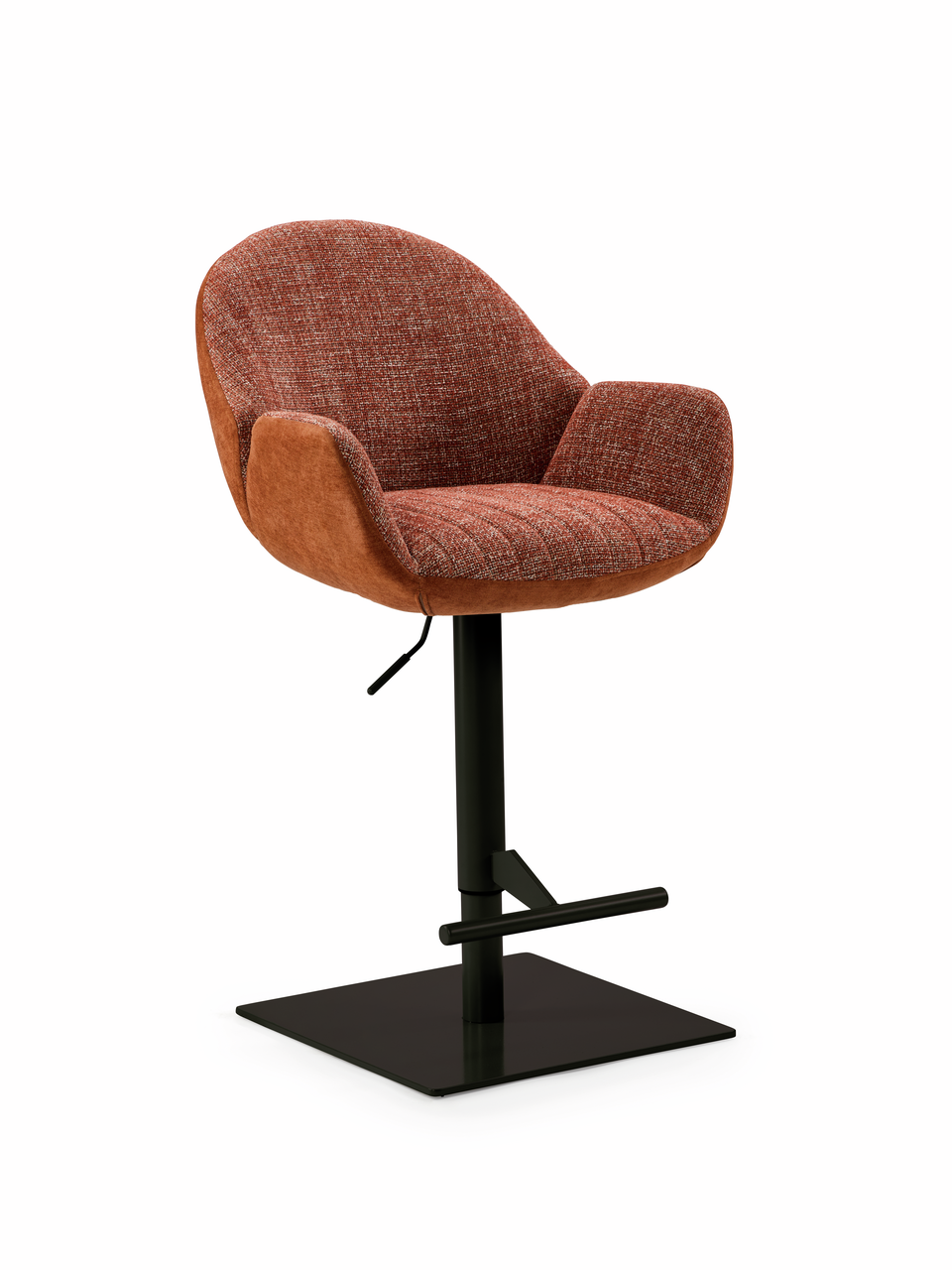 Naber 3031637, Sitro AC, Gestell schwarz matt, eckig, Bezug rotbraun