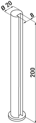 Naber, 3021132, Spruzzo, edelstahlfarbig, H 200 mm, Ø 20 mm, Erkelenz