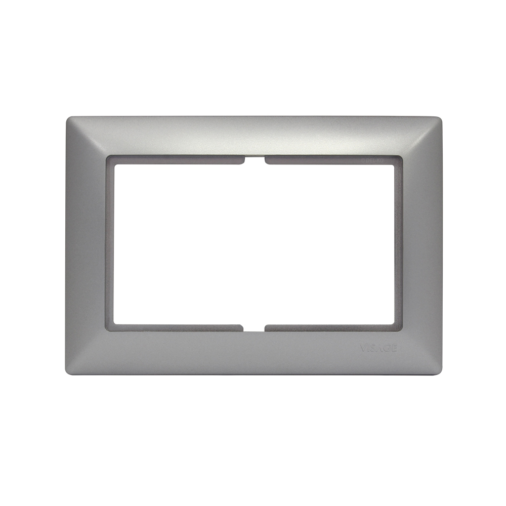 Gunsan, 1281500000178, Visage, 2-fach Rahmen, für 1  2-fach Steckdose, Silber, Erkelenz