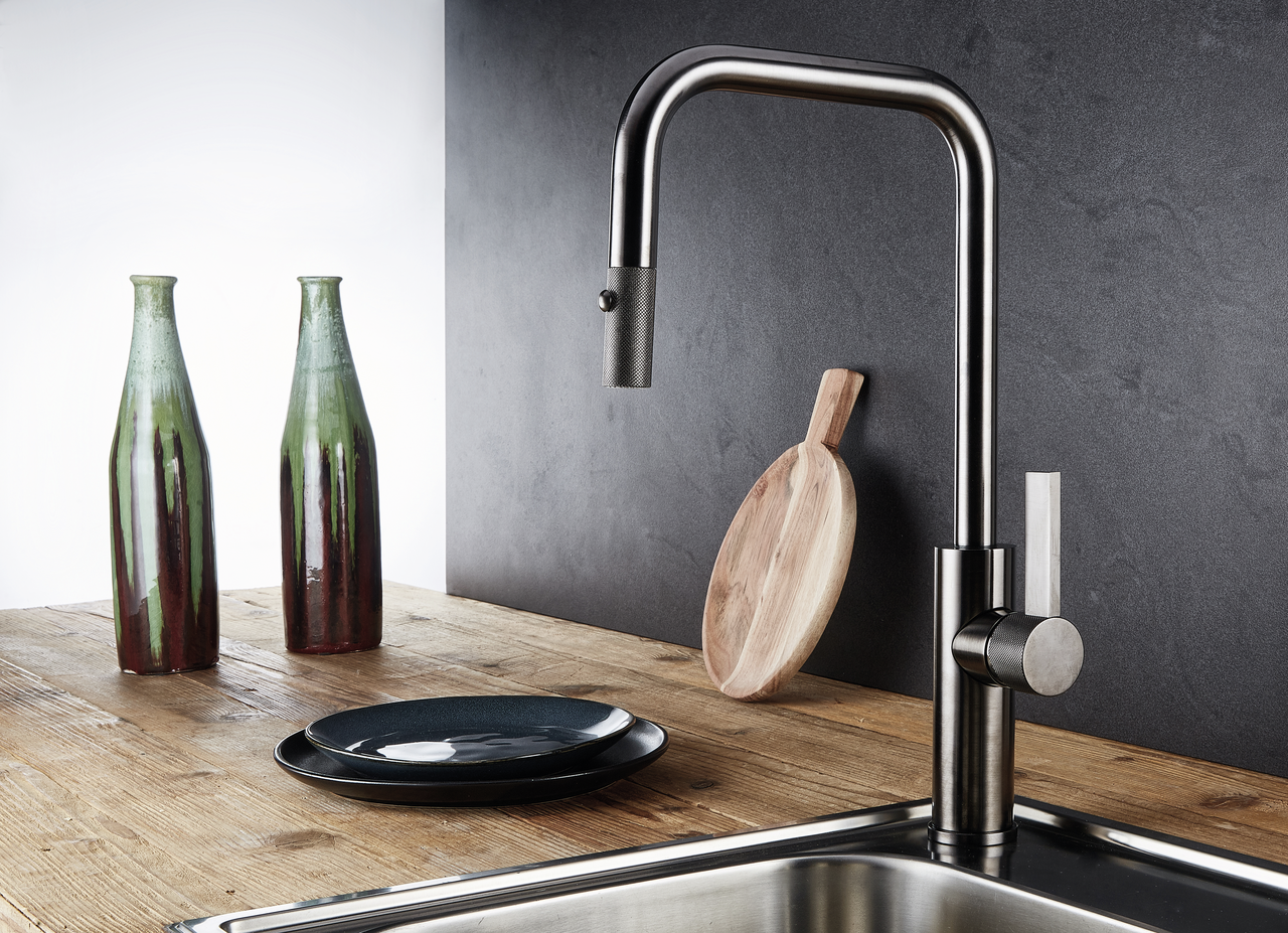 Naber 5011299, LINEA Lunaris, geborsteld zwart-nikkel, hoge druk