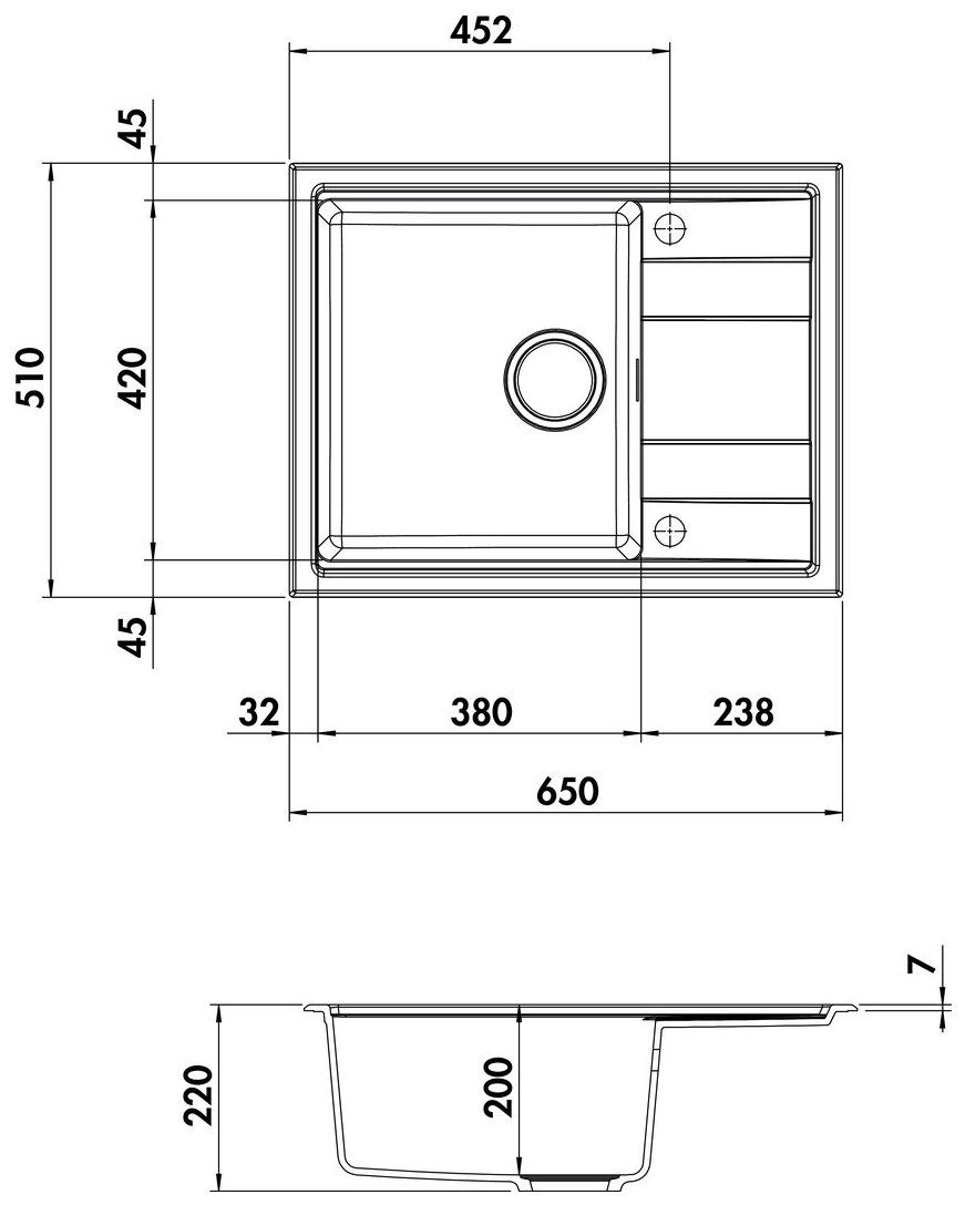 Naber 1106250, Fontea 650, granit nero ossidiana