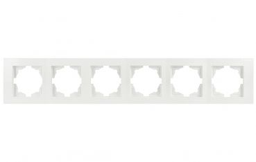 Gunsan Modern, 6-fach,  Rahmen, für 6 Steckdose, Schalter, Dimmer, weiß, 01291100000147, Unterputz, Erkelenz