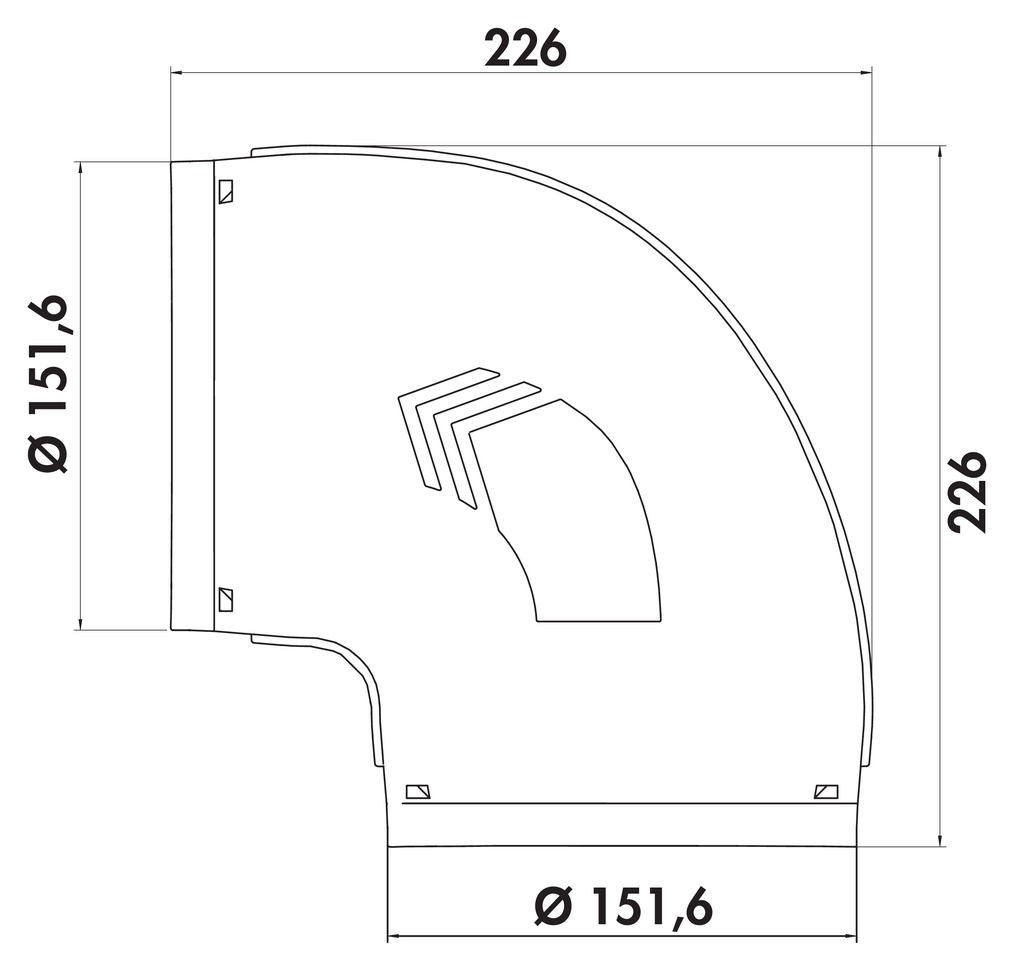 Naber 4051025, Prime flow P-RBV 150 Rohrbogen 90°, hellgrau, Erkelenz