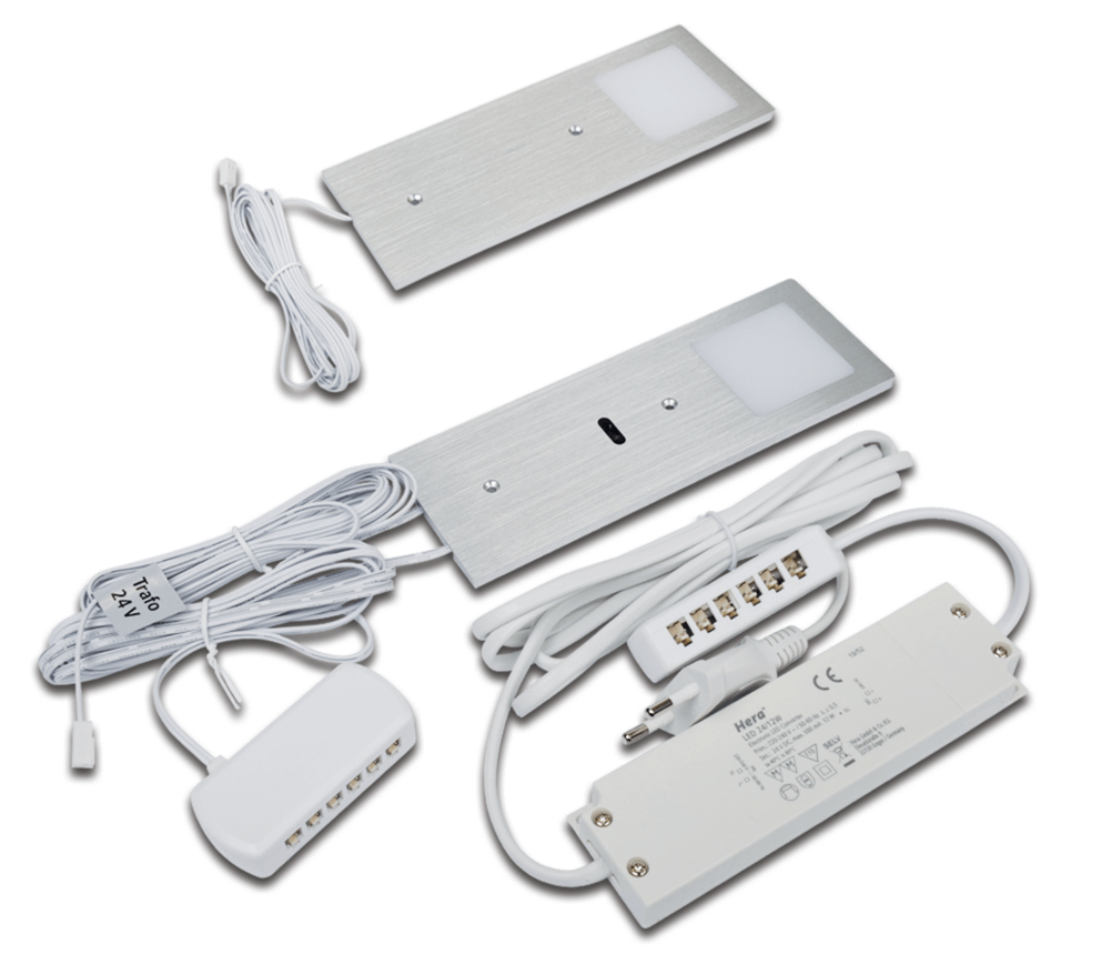 HERA LED ECO-PAD F geborsteld aluminium set van 2 nw 4000K