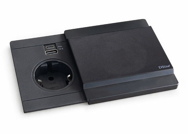 Evoline® Circle80 met schuifdeksel, mat zwart