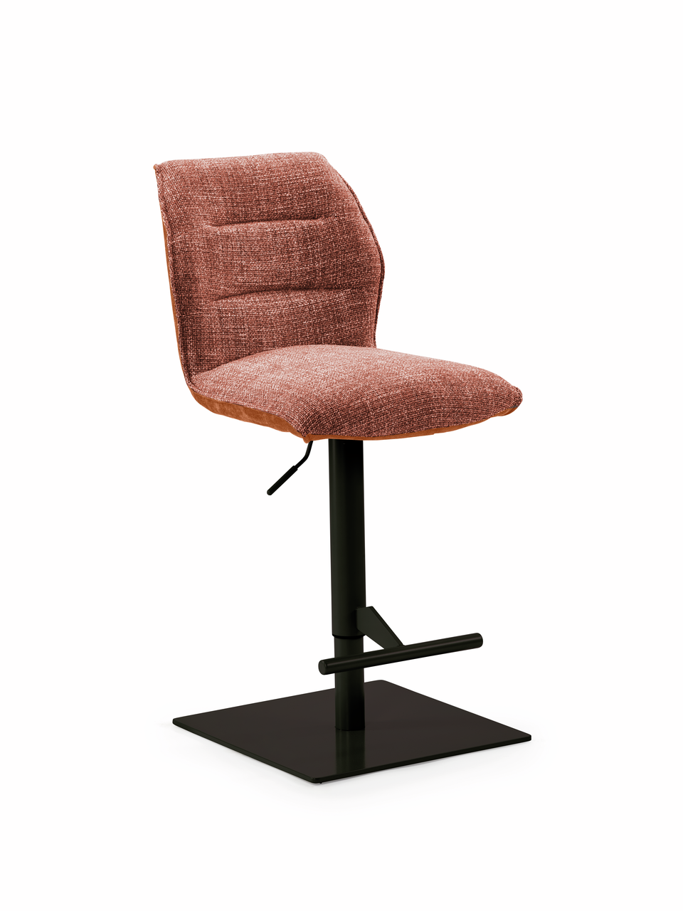 Naber 3031625, Livaro C, Gestell schwarz matt, eckig, Bezug rotbraun