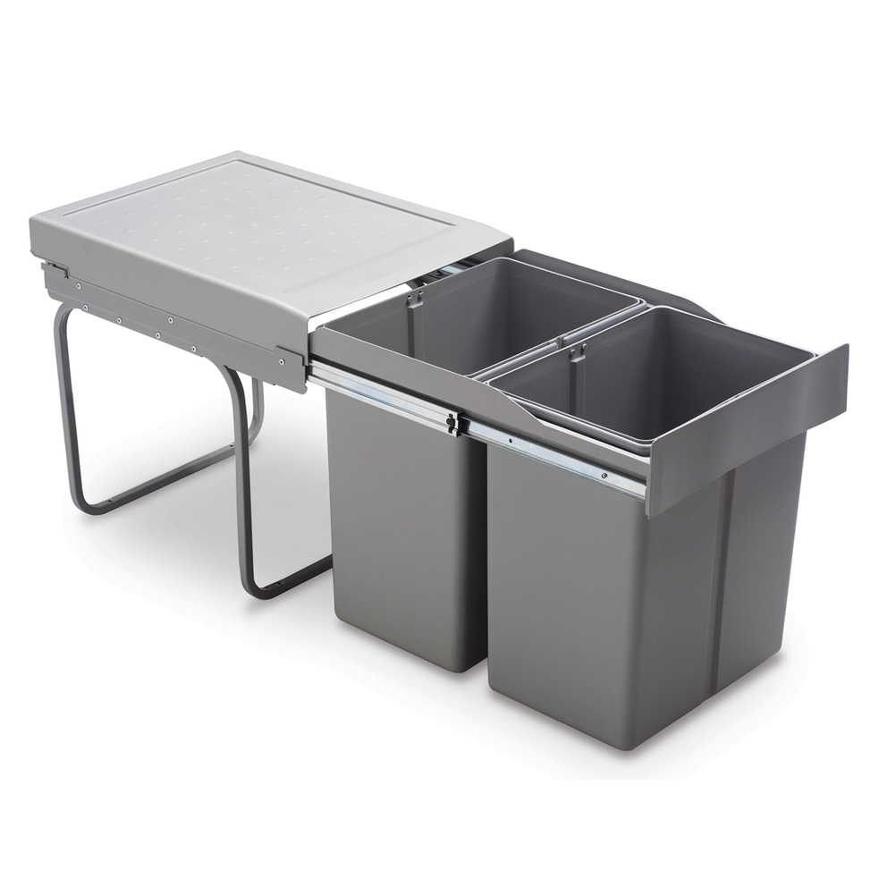 Abfallsammler Drehtür US40 2x 21 Liter grau