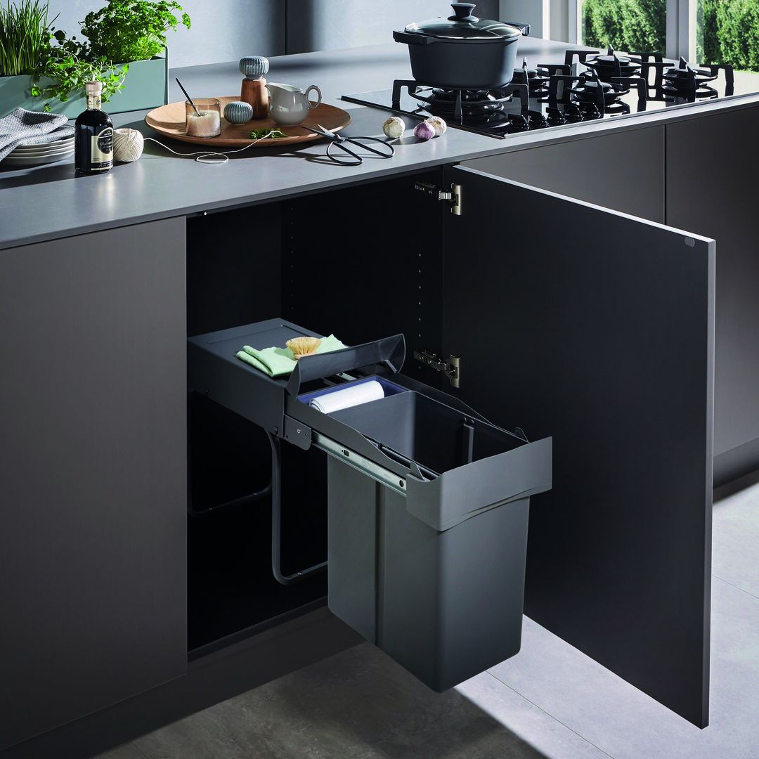 WESCO® Einbauabfallsammler 30DT mit Ablageschale, anthrazit