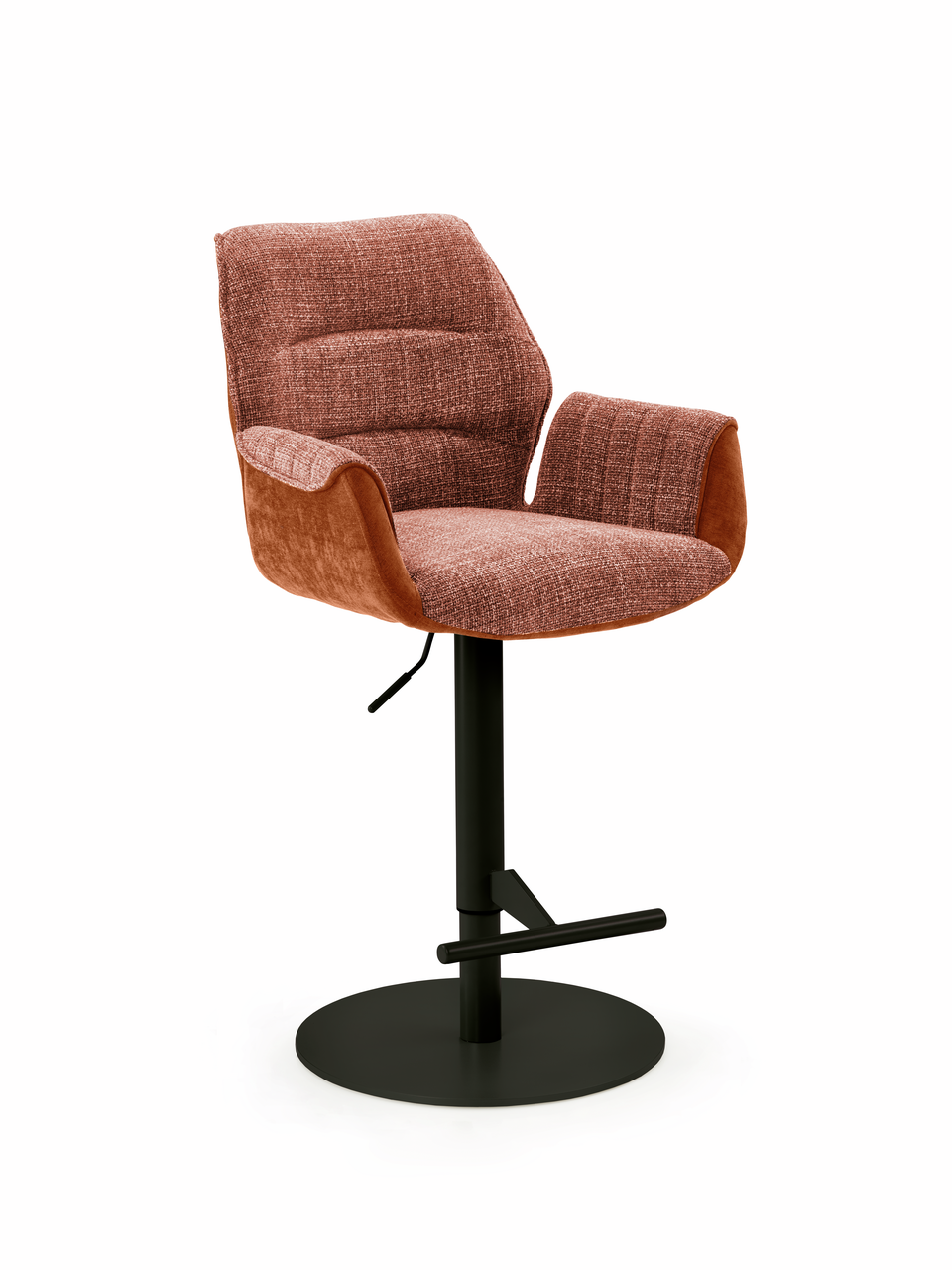 Naber 3031619, Livaro AC, Gestell schwarz matt, rund, Bezug rotbraun