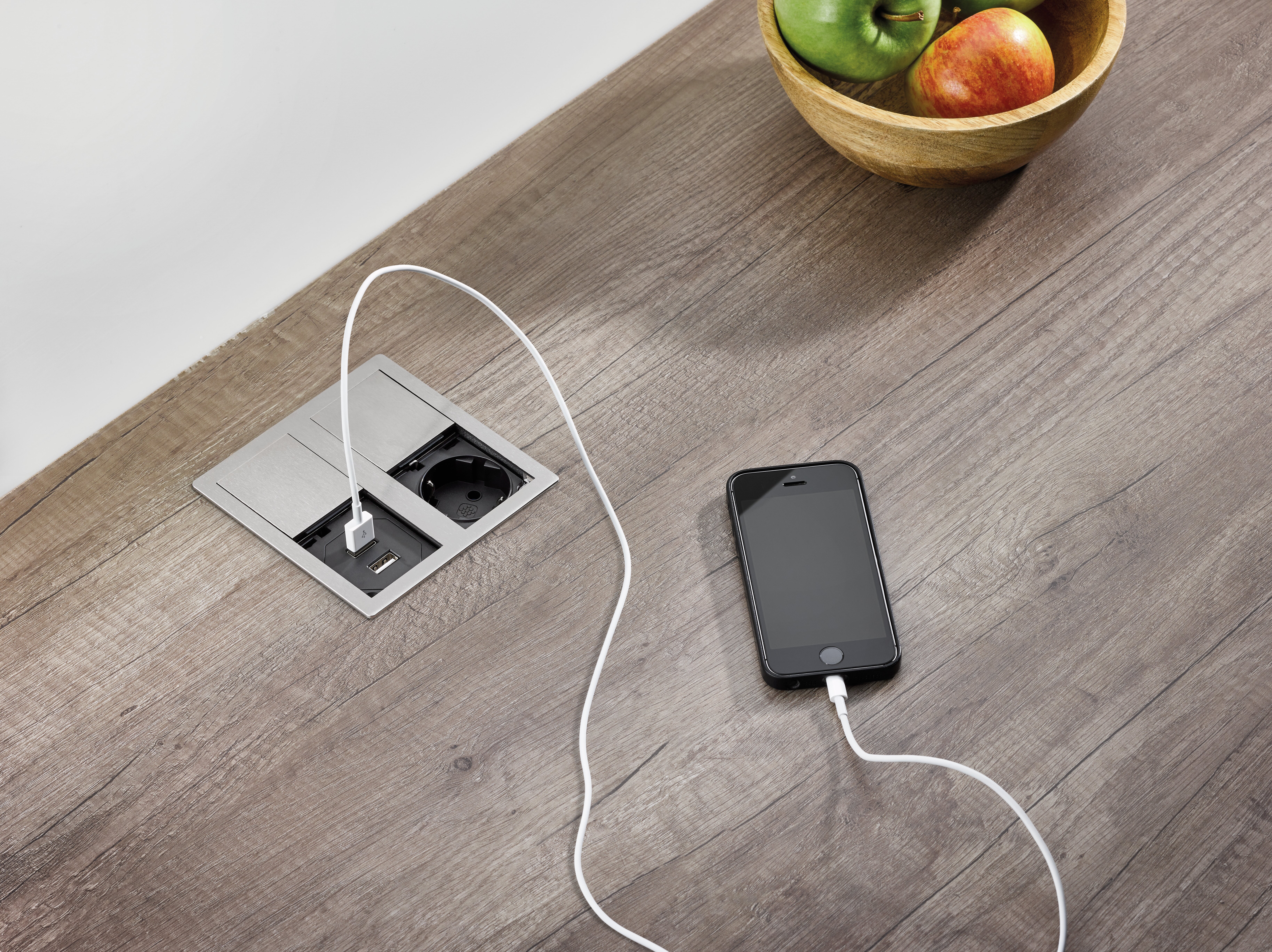 Naber 7053251, VersaHit Dual USB A/C , Edelstahl gebürstet