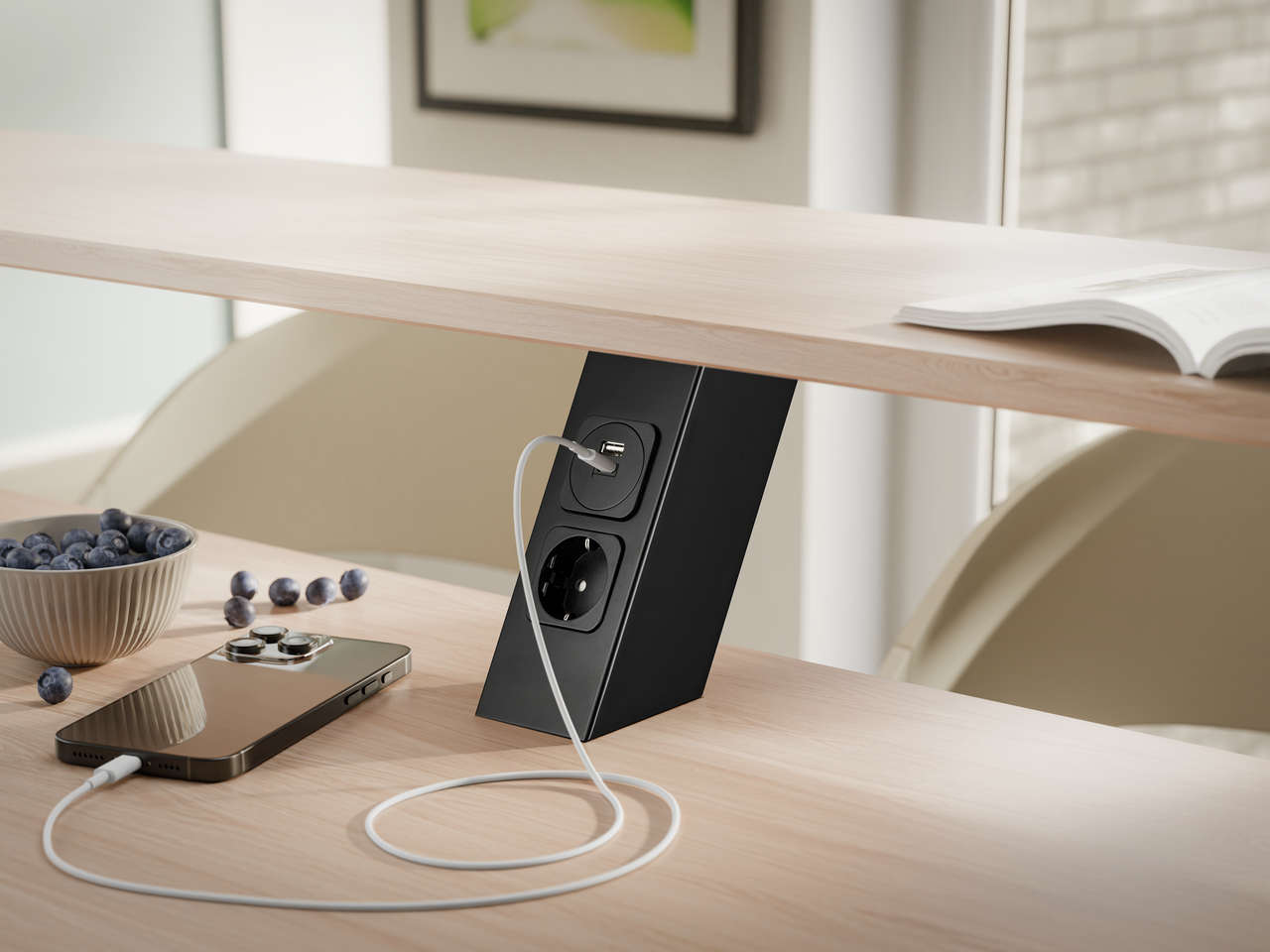 Naber 3021196, Connero 3 schräg, schwarz matt, H 170 mm