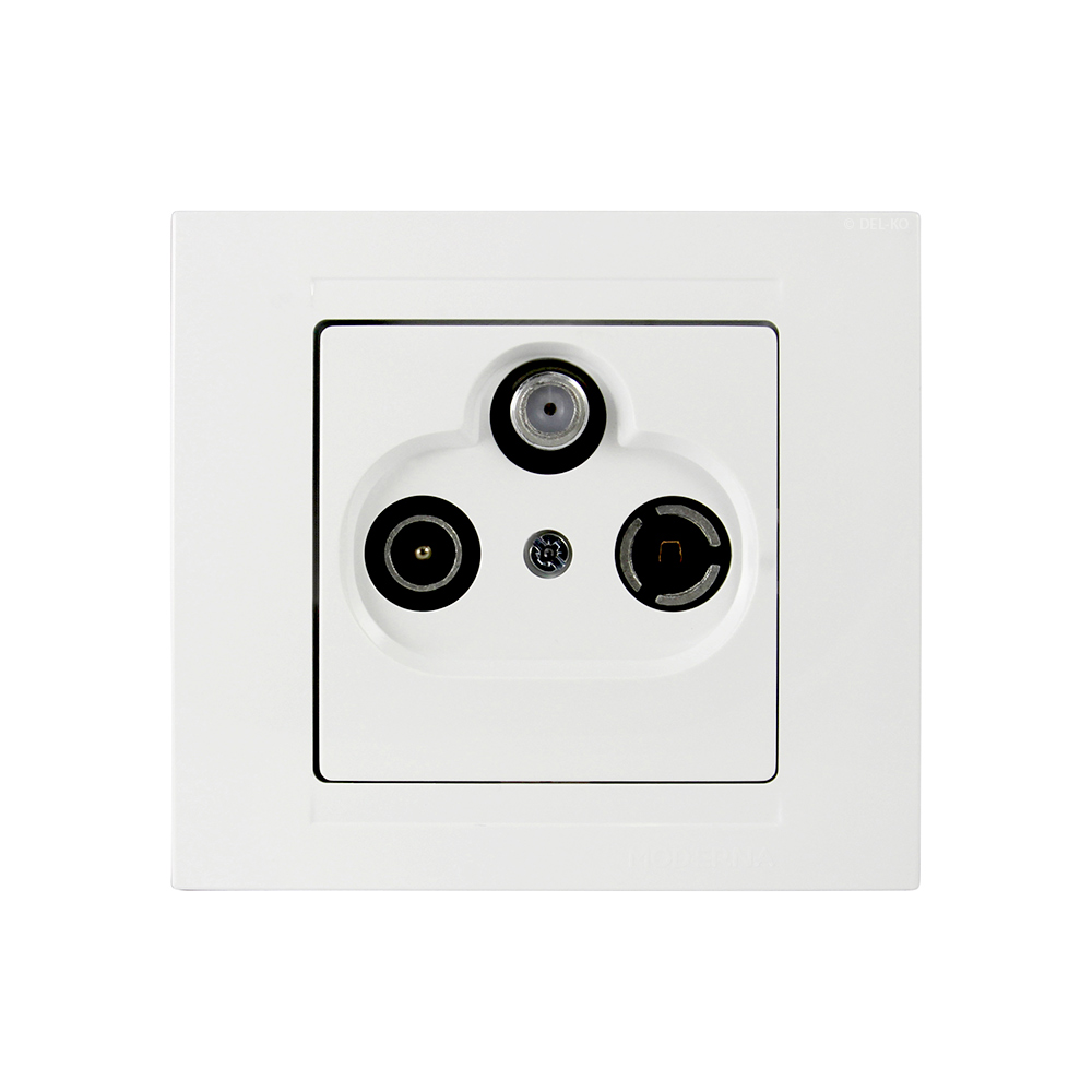 Gunsan Moderna Multimedia Sat TV Radio End Antennendose Weiss