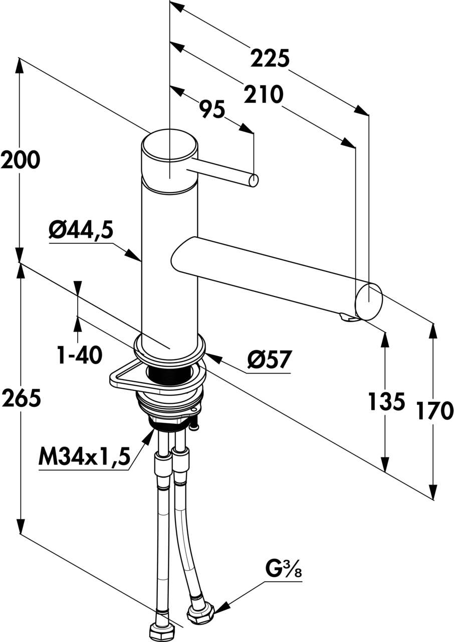 Naber 5023126, Kludi Steel L1, Edelstahl, Hochdruck