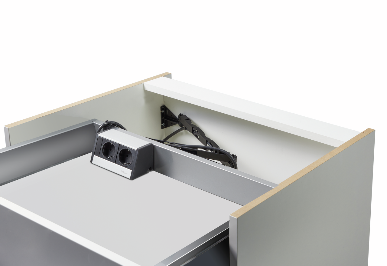 Naber 8031193, Evoline® Wing 2, mit Schukosteckdosen, silber